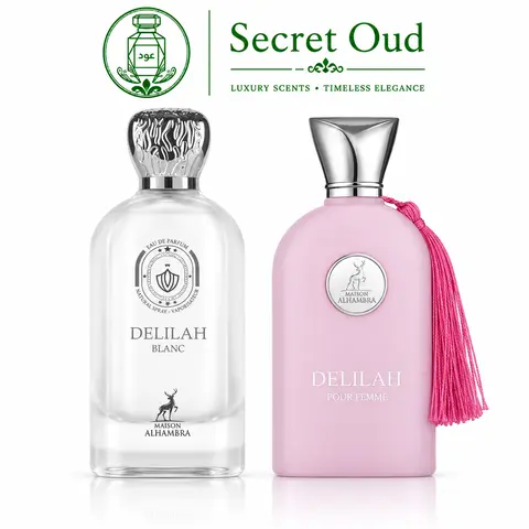 Women's 2-Piece Citrus Floral Woody EDP Fragrance Set - Delilah Blanc, Delilah Pour Femme, Floral Scents Perfume, Long-Lasting Women's Perfume for Daytime Wear