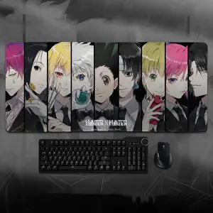 Hunter x Hunter Anime Desk Mat, Gon, Killua, Kurapika & Hisoka in Formal Suits Mouse Pad, Keyboard Mat, HxH Anime Desk Mat For Office, Gift For Gamer