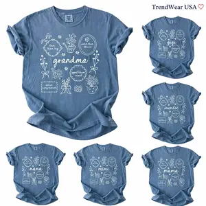 Comfort Colors Custom Floral Grandma T-Shirt, Floral Mama Shirt, Personalized Mothers Day Gift, Nana Auntie Mimi Gigi Grammy Yaya Shirt - TrendWear USA
