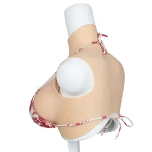 Silicone Breast Form Bra Accessories, Updated New-Style Artificial Clavicle & Ribs Design, Curved Hem, Silk Cotton or Gel Filled, Soft Comfortable, C-G Cups, 4 Colors, for Crossdresser Transgender Womenswear