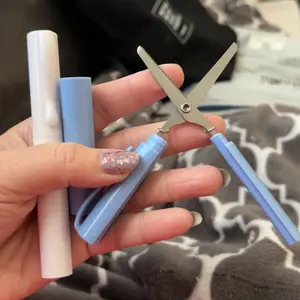 Random Color Portable Scissors, 2 Counts Mini Scissors, Art Scissors for School Office Home, Office Cutting Supplies, School Supplies