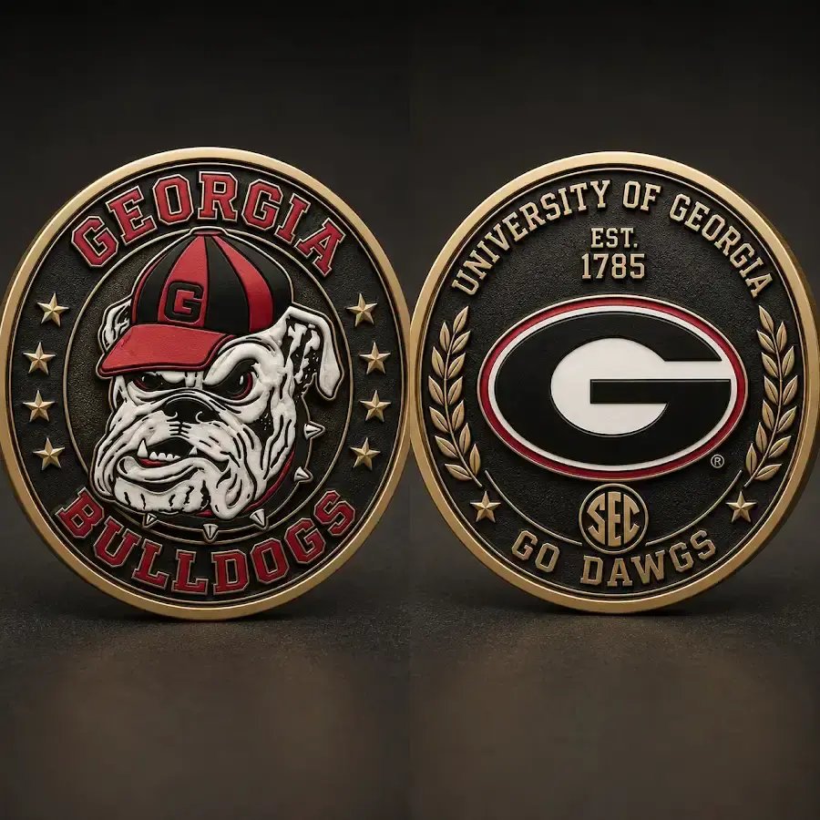 Georgia Bulldogs challenge coin University of Georgia Bulldogs Uga Go Dawgs SEC college football fan collectible coin gift
