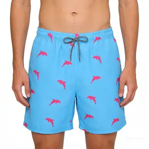 Men's Swim Trunks Hawaiian Bathing Mesh Lining Suit Swimsuits Beach Shorts with Pockets