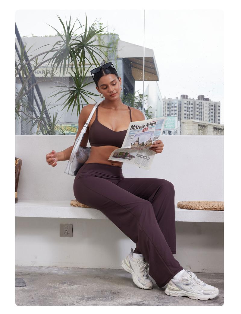 YEOREO High Waist Straight Leg Leggings Women No Front Seam Workout Yoga Pant Seamless Gym Wear flattering Confort Able Pants Activewear Bottoms Sweatpants