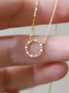 1 PC Fashion Cubic Zirconia Necklace Pendant For Women Valentine's Day Gift Wedding Jewelry Cz Prong Necklace