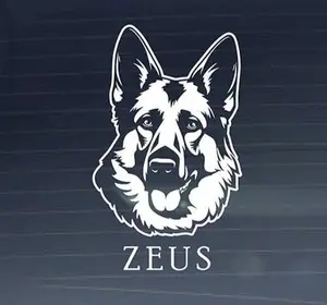 German Shepherd Decal with Name