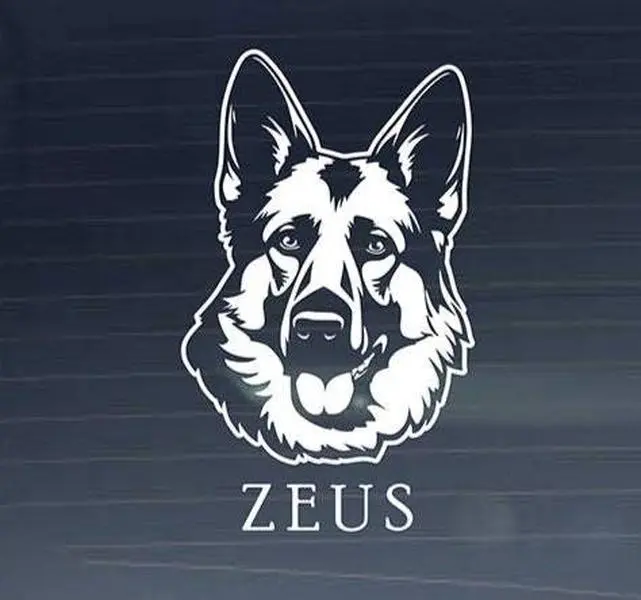 German Shepherd Decal with Name