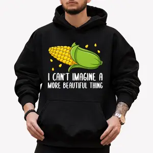 Unisex 100% Cotton Long Sleeve Corn Costume Hoodie for Men and Women