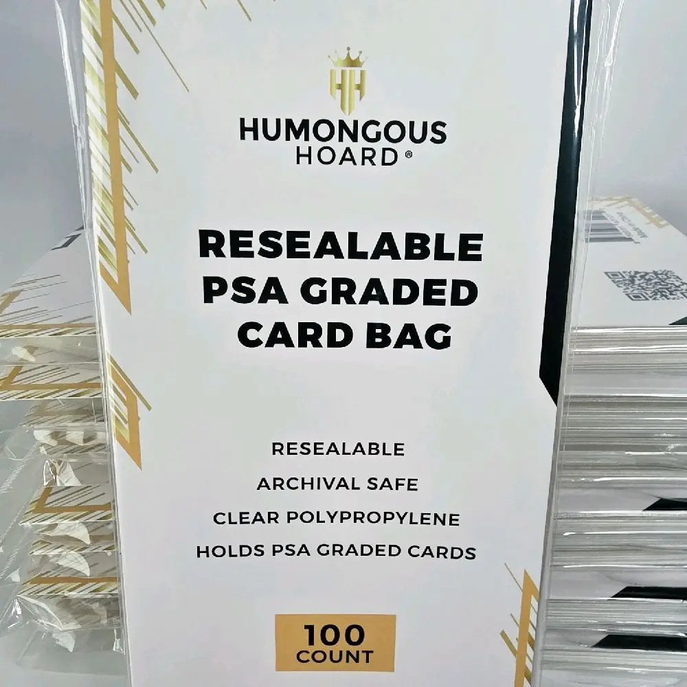 Humongous Hoard Protective Sleeves for PSA-Certified Trading Cards - 5 Pack (100 Sleeves)