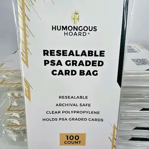 Humongous Hoard Protective Sleeves for PSA-Certified Trading Cards - 1 Pack (100 Sleeves)