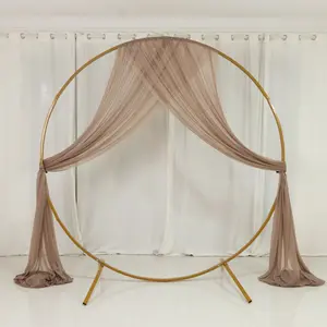 Sheer Wedding Arch Drape – 5ftx32ft Taupe Sheer Curtain Backdrop, Ceiling Drapery Panel