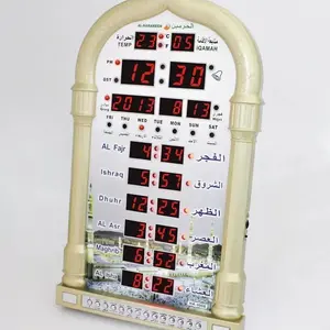 LED Muslim Prayer Clock, Azan Wall Clock, Digital Prayer Timer for Home Office Mosque, Decorative Hanging Clock