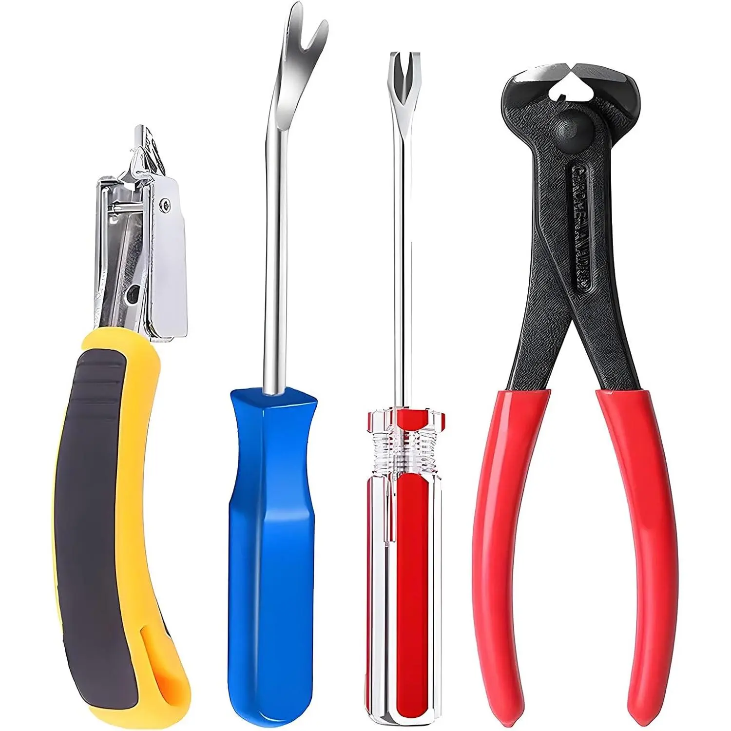 Upholstery Staple Remover Tack Puller  Remover Tool Set  Puller Plier, Staple Puller, Tack Lifter, Fastener Remover, for Furniture Floor Wall Wooden Case  Photo Frame (4 pcs)