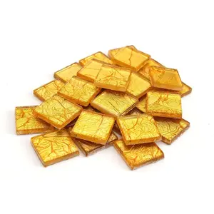 Yellow 3/4 Inch Foil Mosaic Tile