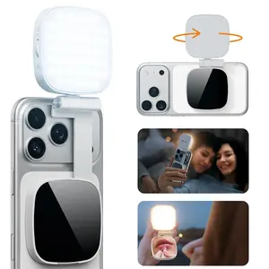 Magnetic Selfie Light Compatible with iPhone, Smartphone , Adjusted 5 Modes,CRI97+ Rechargable LED Phone Fill Light with Mirror for Selfies, Photography, Makeup, Vlogs,  Video Recording（Included Metal Ring)