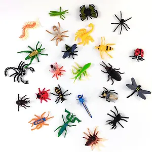 24PCS Bug Toys Figures Set Fake Plastic Bugs and Insects for Kids Toddler Halloween Birthday Party Favors Easter Valentines Basket Stuffers Goodie Bag Fillers April Fool's Day Prank Gifts Fake Bugs Toys