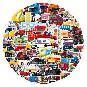 100 pieces of children's cartoon car graffiti stickers for construction vehicles, forklifts, laptops, scooters, and luggage, waterproof stickers