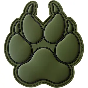 Olive Drab OD K-9 Paw K9 Handler Dogs of War Morale Army Gear PVC Touch Fastener Patch