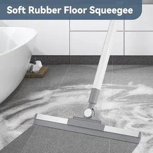 Floor Squeegee with 44.49'' Long Handle – 180° Rotating Head, Suitable for Floor, Window, Bathroom Tile & Deck | Cleaning Essential