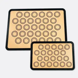 2026 New 2pc Nonstick Silicone Half & Quarter Sheets, Macaron Baking Mats Set -Reusable, Heat-Resistant Bakeware, Dishwasher-Safe Oven Liner for Macarons, Pastry