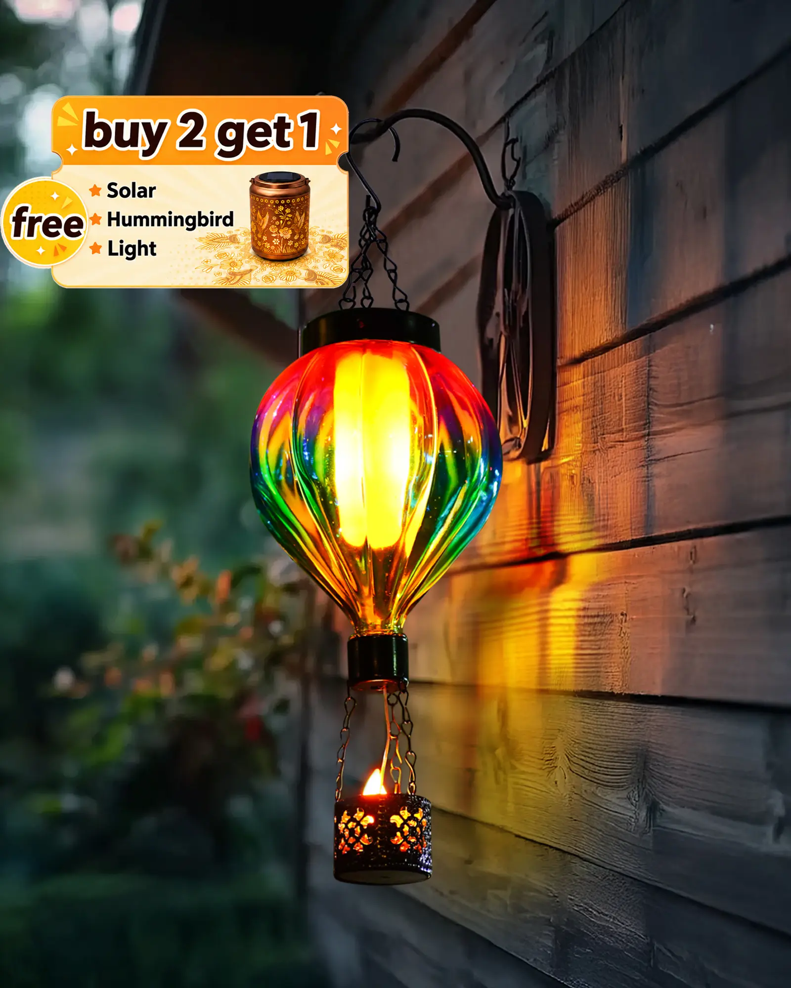 Hot Air Balloon Solar Lantern, Outdoor Waterproof Solar Decorative Light for Garden Patio Wall Hot Air Balloon Solar Lantern, Outdoor Waterproof Solar Decorative Light for Garden Patio Wall