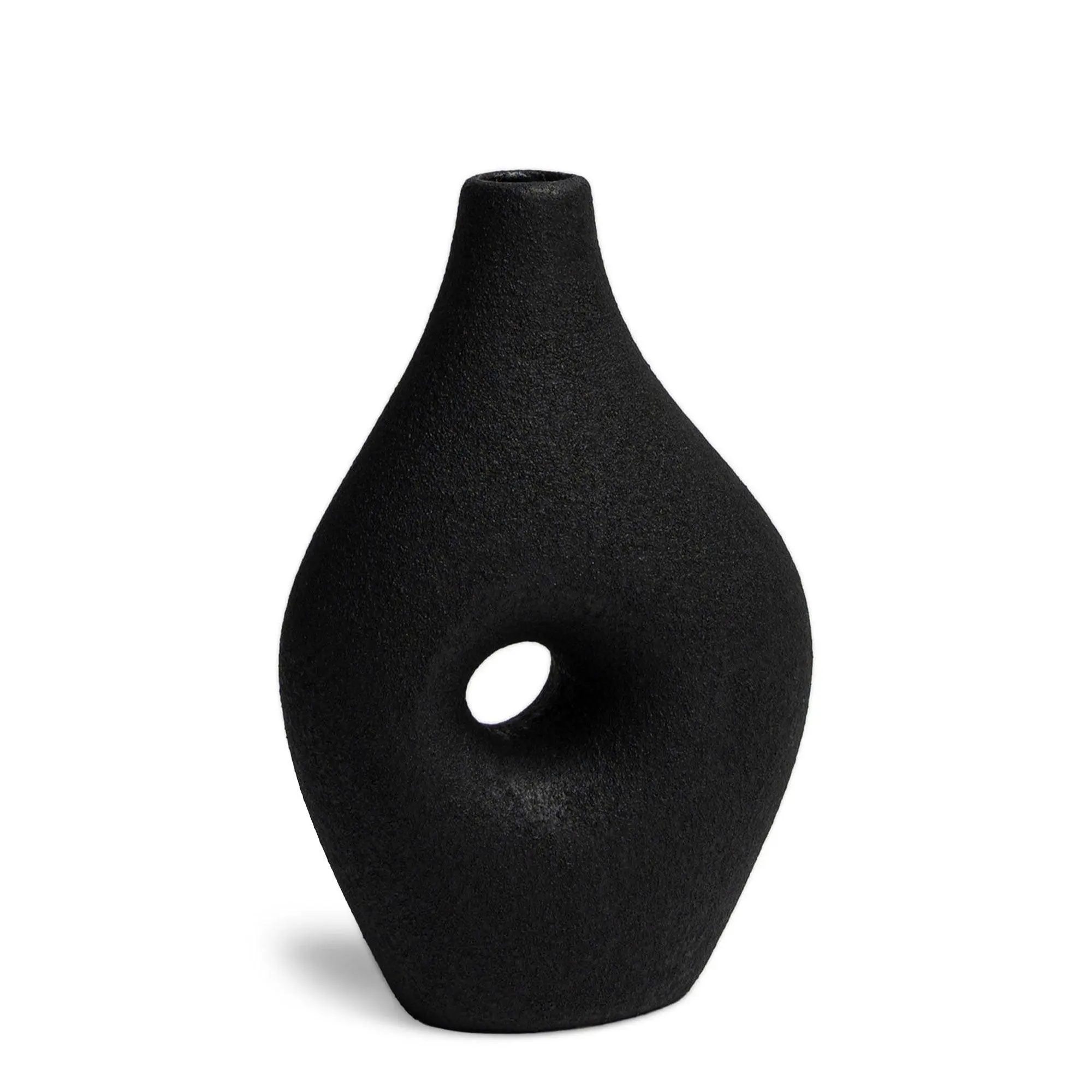 Villa Moda Silke Large Genie Decorative Modern Vase, Medium, Black Villa Moda Silke Large Genie Decorative Modern Vase, Medium, Black