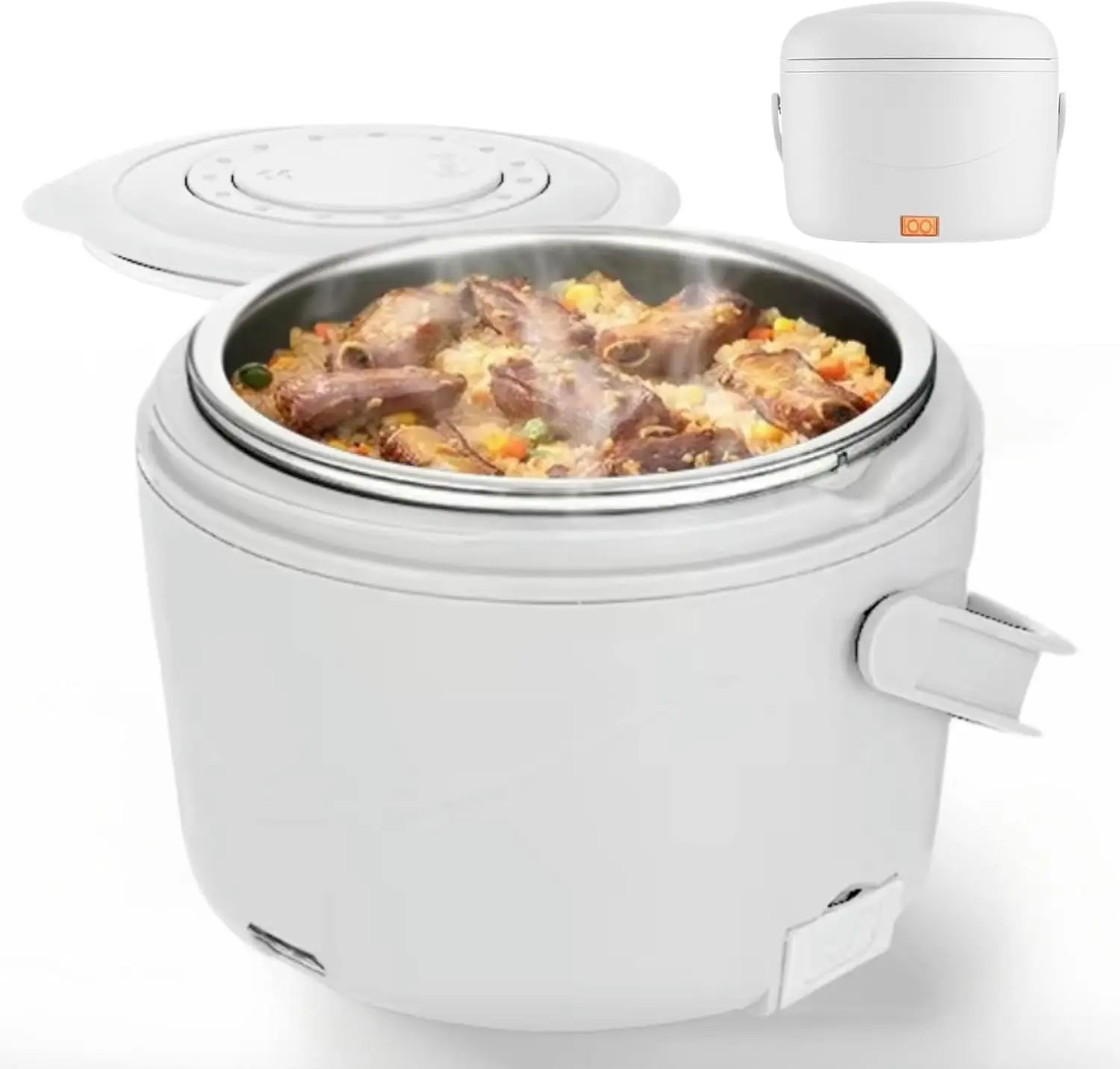 cook Electric Lunch Box for Adults  1.2L Portable Heated  Warmer & Meal Heater with Leak-Proof Lid  80W, Ideal for Office, Work &   Lonchera Electrica Portatil