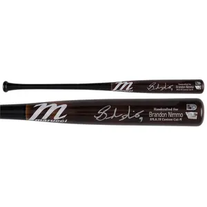 Brandon Nimmo New York Mets Autographed Player-Issued Brown and Black Marucci Bat from the 2024 MLB Season - Fanatics Authentic Certified