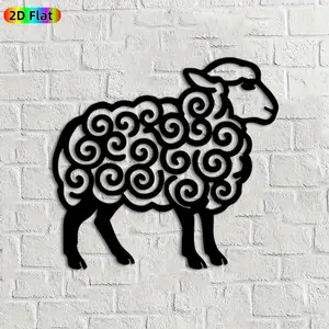 1pc Sheep Metal Wall Art, Whimsical Sheep Statue Mural, Ideal Gift for Easter, New Year, Farmhouse Decor Enthusiasts, Weather-Resistant Metal Wall Decor Wall Sculptures,  Charming Outdoor & Indoor Decor Accent
