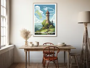 Rapunzel's Tower Minimalist National Park Poster Home Decor - Tangled Print