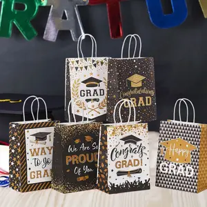 12/24Pack Graduation Gift Bags 2026 Graduation Congrats Bags for College High School Grad Party Supplies
