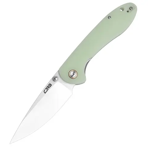 CJRB Feldspar Folding Portable Knife - Stonewash D2/AR-RPM9 Steel Drop-Point Blade, G10 Handle - EDC Gear, Outdoor Survival Tool, Tactical Gear and Accessories, Mens Gifts