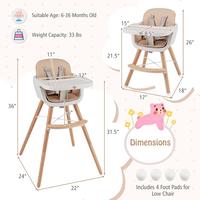 Brown, 3-stage Adjustable & Detachable Tray