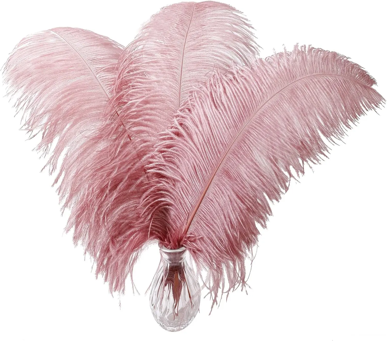 Pink Ostrich Feathers Bulk, 16-18 inch 10pcs Feathers for Crafts, Wedding Party Centerpieces and Home Decorations (Lotus Pink)