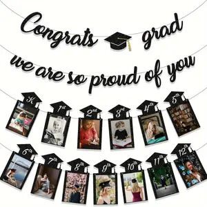 Class of 2026 Graduation Decorations, Congrats Grad Banner & K-12th Grade Photo Banner, Perfect Party Supplies for Celebrating Success