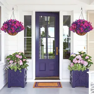 Artificial Fake Petunias Flowers for Outdoors, 12 Bundles Faux Plants, UV Resistant Realistic Silk Flower, Outdoor Decorations, Artificial Hanging Flowers