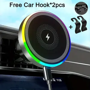 Car Wireless Charger Stand 15w Fast Charging Magnetic Holder, Rechargeable, Compatible with iPhone 17/16/15/14/13/12/11 Pro Max Series