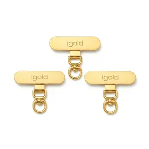 iGOLD 360° Rotating Phone Lanyard Hook — Gold Stainless Steel Tab | Universal Fit iPhone & Android | Phone Strap Attachment, Crossbody, women