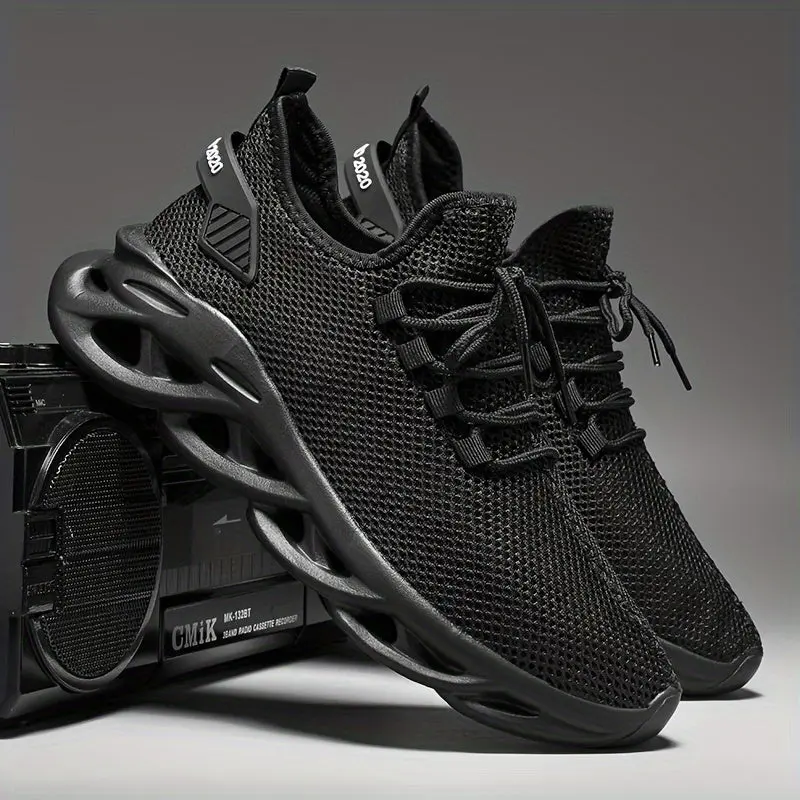 Men’s Sneakers - Breathable Knit, Non-Slip Sole - Casual & Outdoor Wear