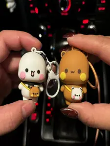 Cute Panda and Bear Silicone Keychains, Perfect for Christmas, Thanksgiving, Mother's Day, New Year, Car Keys, Couple Gifts, Back-To-School