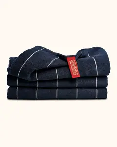 CAMPANELLI Luxe Kitchen Towel [3 Pack] -  XL 26x18 Inch Black & White Pinstripe Microfiber Towels for Cleaning Dishes and Hands