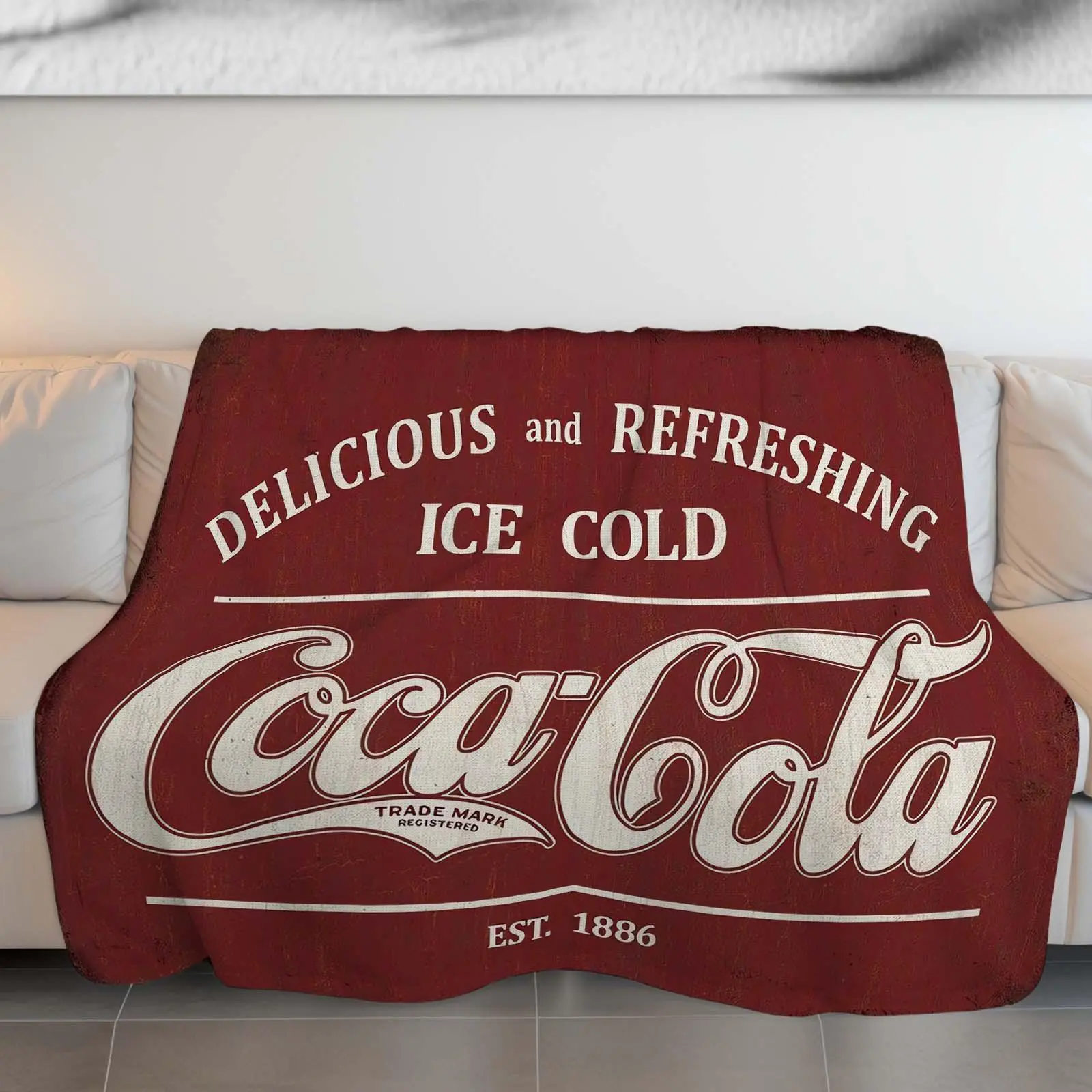 Coca Cola Fleece Blanket Soda Americana Throw Home Decor Gift For Her Soda Lovers