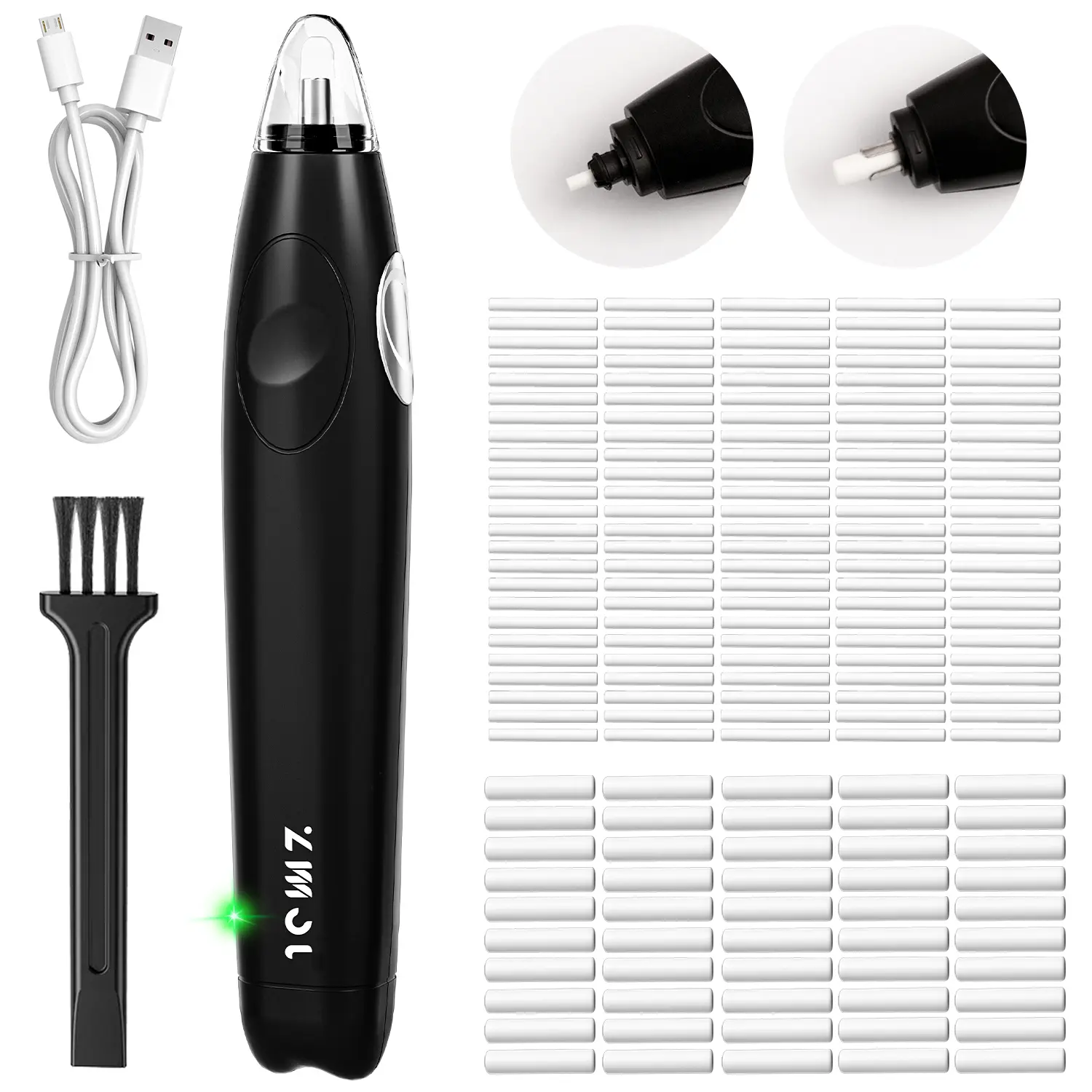 ZMOL Electric Eraser for Artists, 140 Eraser Refills, Rechargeable Electric Eraser for Drawing Artistic Supplies Creative Tools mechanical pencil Writing Erasing Long Time Use High Capacity Battery