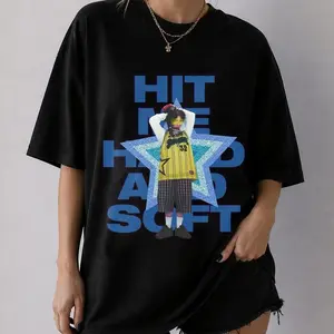 Hit Me Hard Graphic T-Shirt, Indie Pop Inspired Star Design Tee, Vintage Streetwear Oversized Shirt