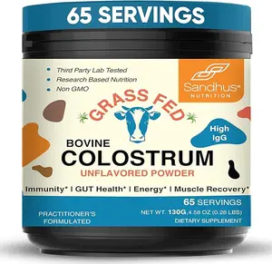【Sandhus】Bovine Colostrum Digestive Health,Calostro Bovino, Colostrum Powder 0.28 LBS Supplement Edible Healthcare Fitness Dietary Natural Huawei