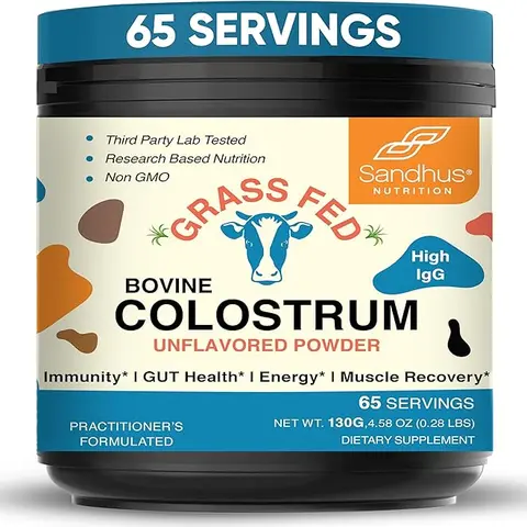 【Sandhus】Bovine Colostrum Digestive Health,Calostro Bovino, Colostrum Powder 0.28 LBS Supplement Edible Healthcare Fitness Dietary Natural Huawei