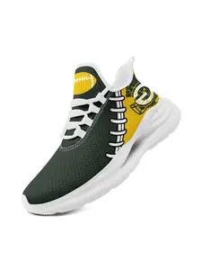Trendy Men's Green Bay Packers Comfortable Lightweight Sports Shoes Sneakers, Breathable & Casual Footwear, Fashion-Forward Men's Athletic Shoes for NFL Events and Casual Trips