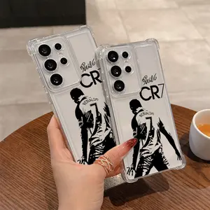 football CR7 Smartphone, Cellphone Case Suitable for Samsung Galaxy S25 S24 A37 A57 A56 A26 A36 A55 A35 A06 A05 A14 A24 A34 A54 A25 S23 S22 S21 S20 FE Ultra Plus Edge 4G 5G Anti Fall Transparent Soft Protective Back Cover
