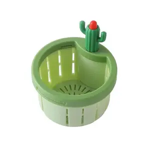 2-Piece Sturdy Reusable Cactus-Shaped Sink Strainer Set, Efficient Draining Kitchen Drain Filter Basket, Food Residue Catcher for Household Sinks