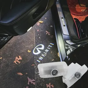 💡🚗 2pcs LED Interior Decorative Logo Lights | Welcome Lights | Never Fade Car Door Logo Lights, Compatible with Infiniti: Q40/50/60/70, QX50/56/60/70/80, EX25/35/37, M25/35/37/45/56, FX35/37/45/50, G25/35/37, ✅ 6500K Super White Light CREE Chips